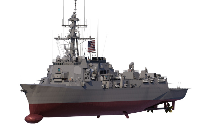 Arleigh Burke-class destroyer 3D Modell .c4d .max .obj .3ds .fbx .stl .blend