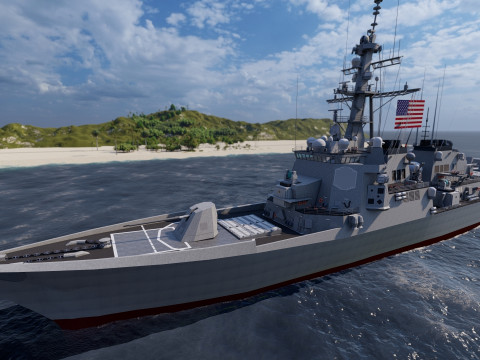 Arleigh Burke-class destroyer 3D Modell