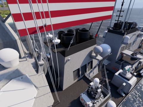 Arleigh Burke-class destroyer 3D Modell