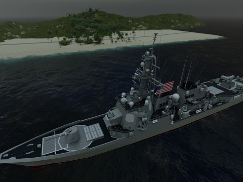 Arleigh Burke-class destroyer 3D Modell