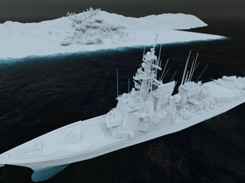 Arleigh Burke-class destroyer 3D Modell
