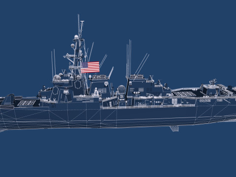 Arleigh Burke-class destroyer 3D Modell