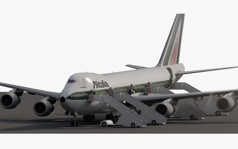 ALITALIA 1970-1972 Boeing 747-143 with interior Model 3D .c4d .max .obj .3ds .fbx .stl .blend
