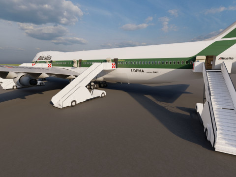 ALITALIA 1970-1972 Boeing 747-143 with interior Model 3D