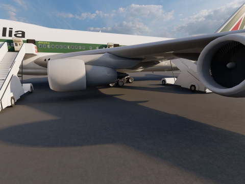 ALITALIA 1970-1972 Boeing 747-143 with interior Model 3D