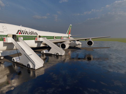 ALITALIA 1970-1972 Boeing 747-143 with interior Model 3D