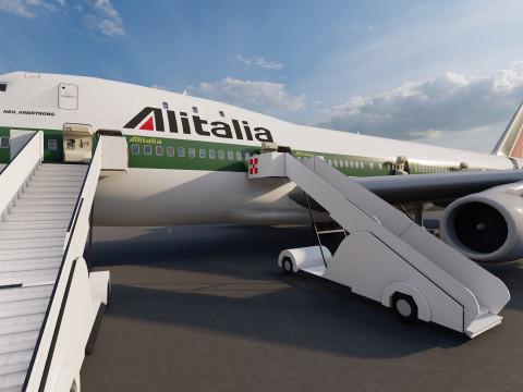ALITALIA 1970-1972 Boeing 747-143 with interior Model 3D
