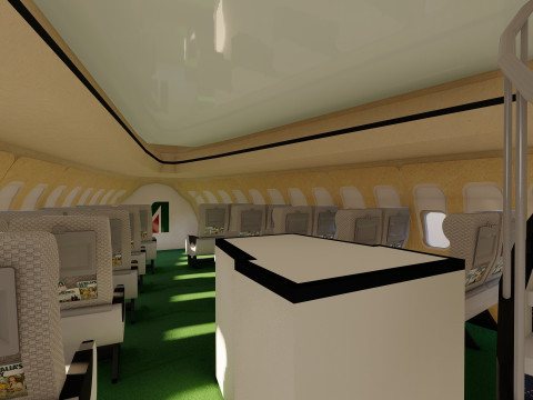 ALITALIA 1970-1972 Boeing 747-143 with interior Model 3D
