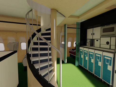 ALITALIA 1970-1972 Boeing 747-143 with interior Model 3D