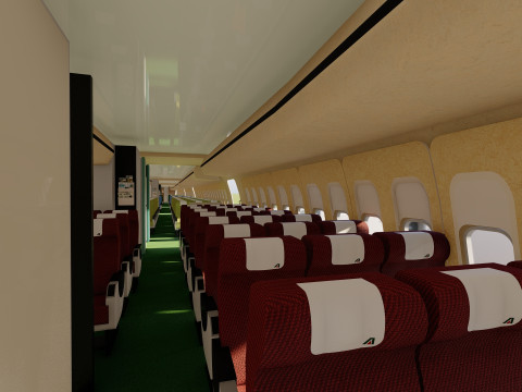 ALITALIA 1970-1972 Boeing 747-143 with interior Model 3D