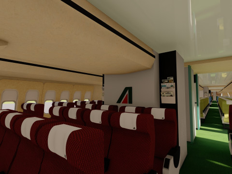 ALITALIA 1970-1972 Boeing 747-143 with interior Model 3D