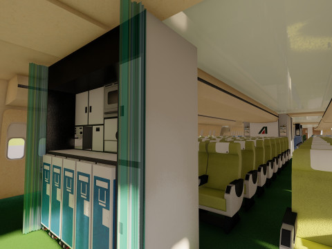ALITALIA 1970-1972 Boeing 747-143 with interior Model 3D