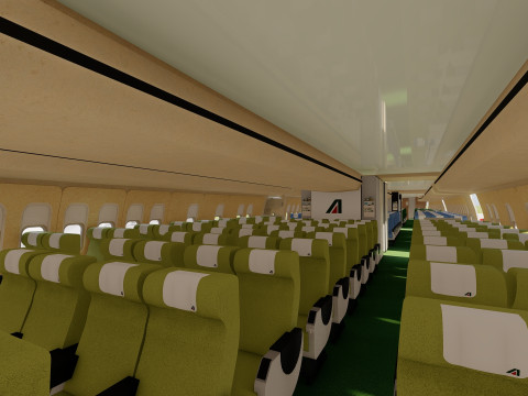 ALITALIA 1970-1972 Boeing 747-143 with interior Model 3D
