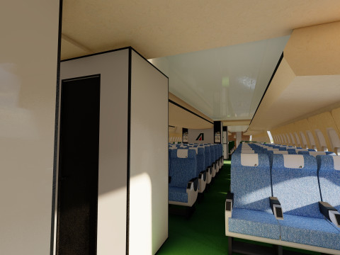 ALITALIA 1970-1972 Boeing 747-143 with interior Model 3D