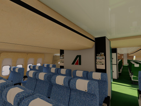 ALITALIA 1970-1972 Boeing 747-143 with interior Model 3D