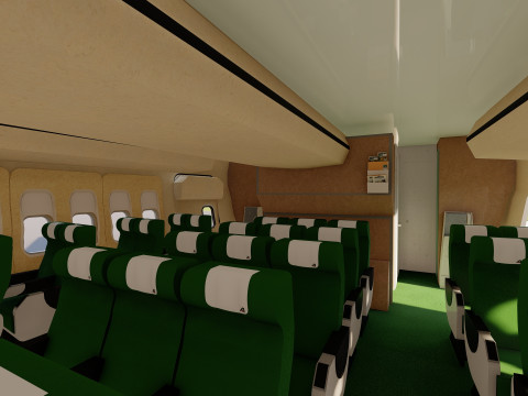 ALITALIA 1970-1972 Boeing 747-143 with interior Model 3D