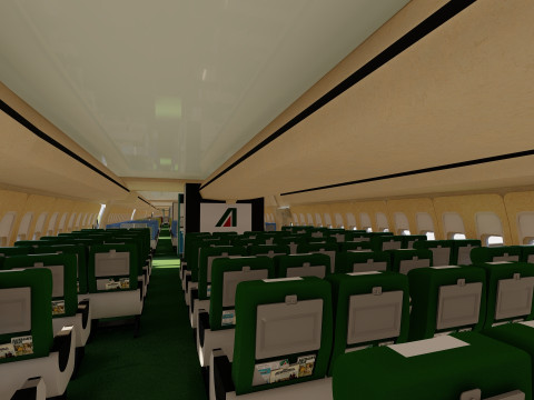 ALITALIA 1970-1972 Boeing 747-143 with interior Model 3D