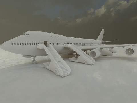 ALITALIA 1970-1972 Boeing 747-143 with interior Model 3D