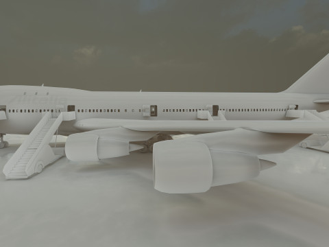 ALITALIA 1970-1972 Boeing 747-143 with interior Model 3D