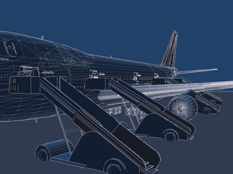 ALITALIA 1970-1972 Boeing 747-143 with interior Model 3D