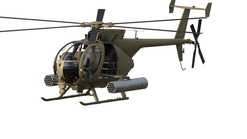 Boeing MH-6M Little Bird 3D Model .c4d .max .obj .3ds .fbx .stl .blend 