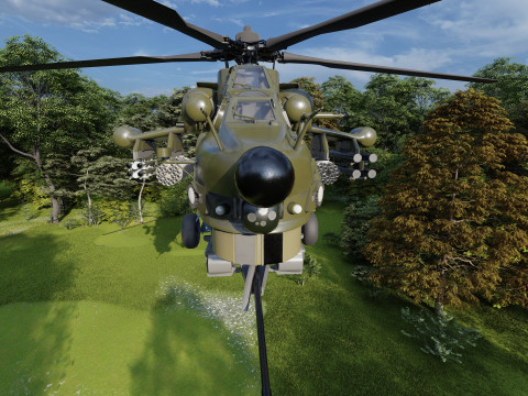 Attack Helicopter MI-28 Havoc 3D Model