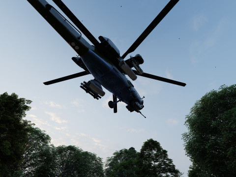 Attack Helicopter MI-28 Havoc 3D Model