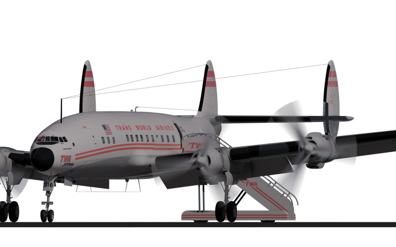 Lockheed-L 1649A Starliner 1957 3D 模型 .c4d .max .obj .3ds .fbx .stl .blend