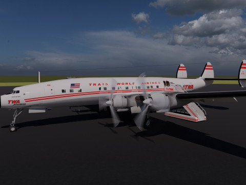Lockheed-L 1649A Starliner 1957 3D 模型