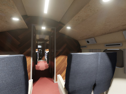 Douglas DC-7C 1954 with interior 3D 模型
