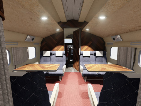 Douglas DC-7C 1954 with interior 3D 模型