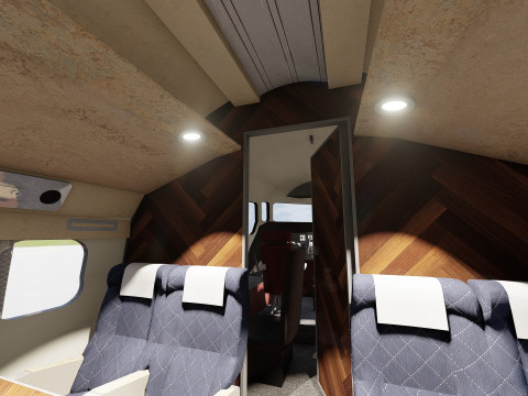 Douglas DC-7C 1954 with interior 3D 模型
