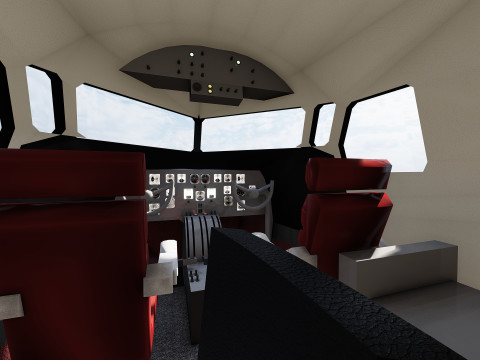 Douglas DC-7C 1954 with interior 3D 模型