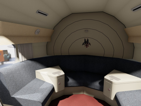 Douglas DC-7C 1954 with interior 3D 模型