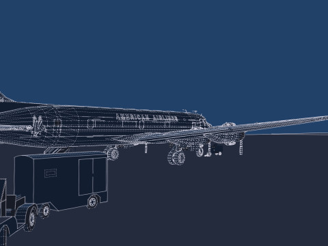 Douglas DC-7C 1954 with interior 3D 模型