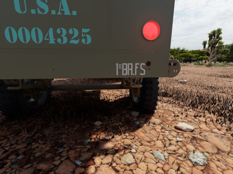 WW2 jeep with trailer 3D Model