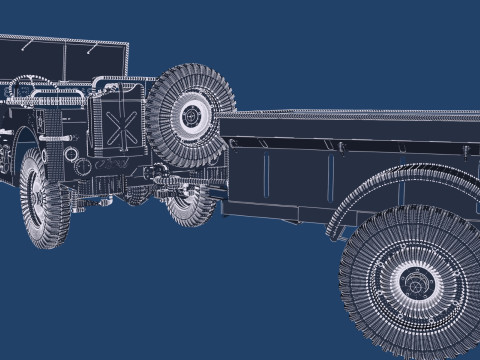 WW2 jeep with trailer 3D Model