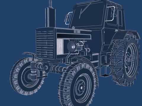 Tractor belarus mtz 80 Model 3D