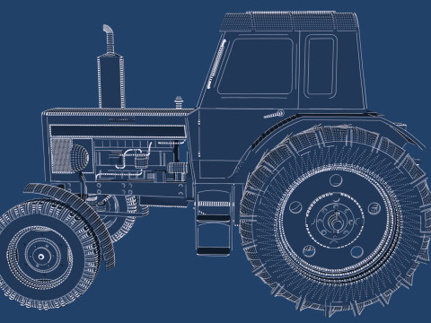 Tractor belarus mtz 80 Model 3D