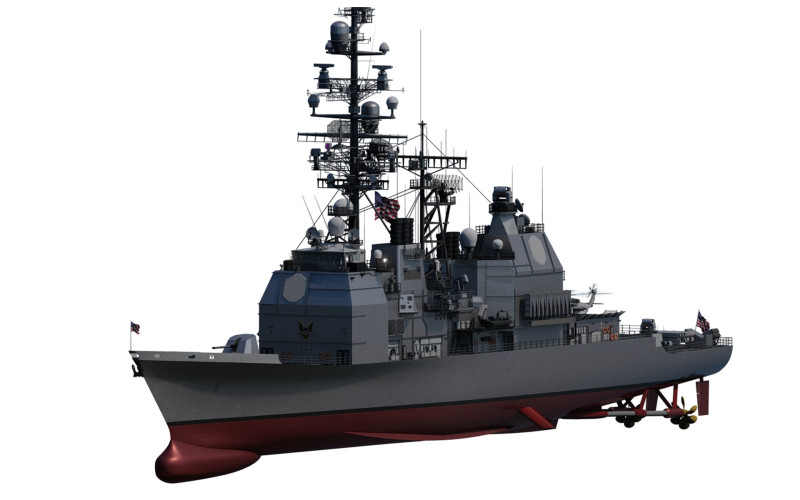 Ticonderoga class cruiser 3D 模型 .c4d .max .obj .3ds .fbx .stl .blend 