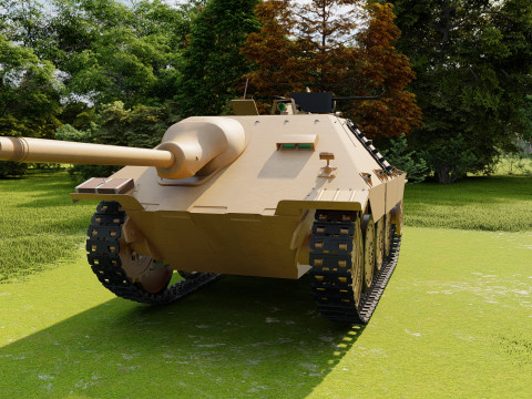 Jagdpanzer 38 Hetzer with interior 3D Модель