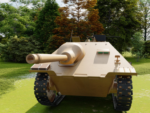 Jagdpanzer 38 Hetzer with interior 3D Модель