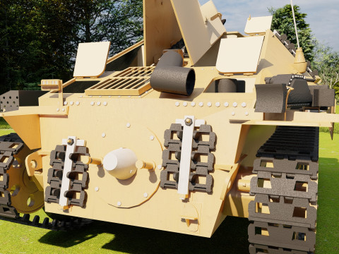 Jagdpanzer 38 Hetzer with interior 3D Модель