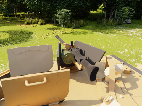 Jagdpanzer 38 Hetzer with interior 3D Модель