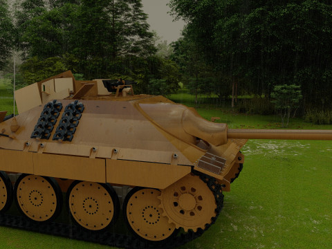 Jagdpanzer 38 Hetzer with interior 3D Модель