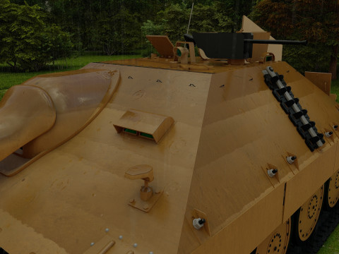 Jagdpanzer 38 Hetzer with interior 3D Модель
