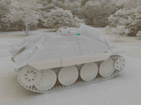 Jagdpanzer 38 Hetzer with interior 3D Модель