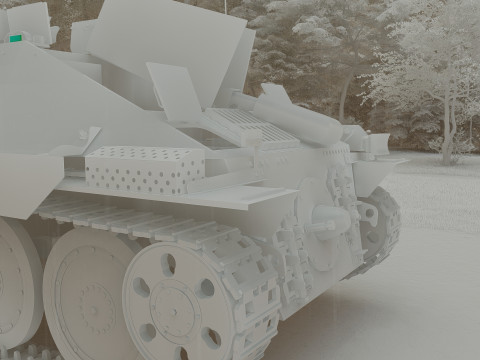 Jagdpanzer 38 Hetzer with interior 3D Модель