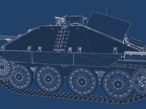 Jagdpanzer 38 Hetzer with interior 3D Модель