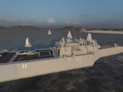USS Pierre LCS-38 3D Модель